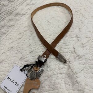 Marlon Tan Leather Belt made in Italy NWT